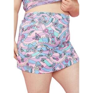 Sugar Thrillz x Dolls Kill Psychedelic Mushroom Butterfly  Pastel Mini Skirt XXL